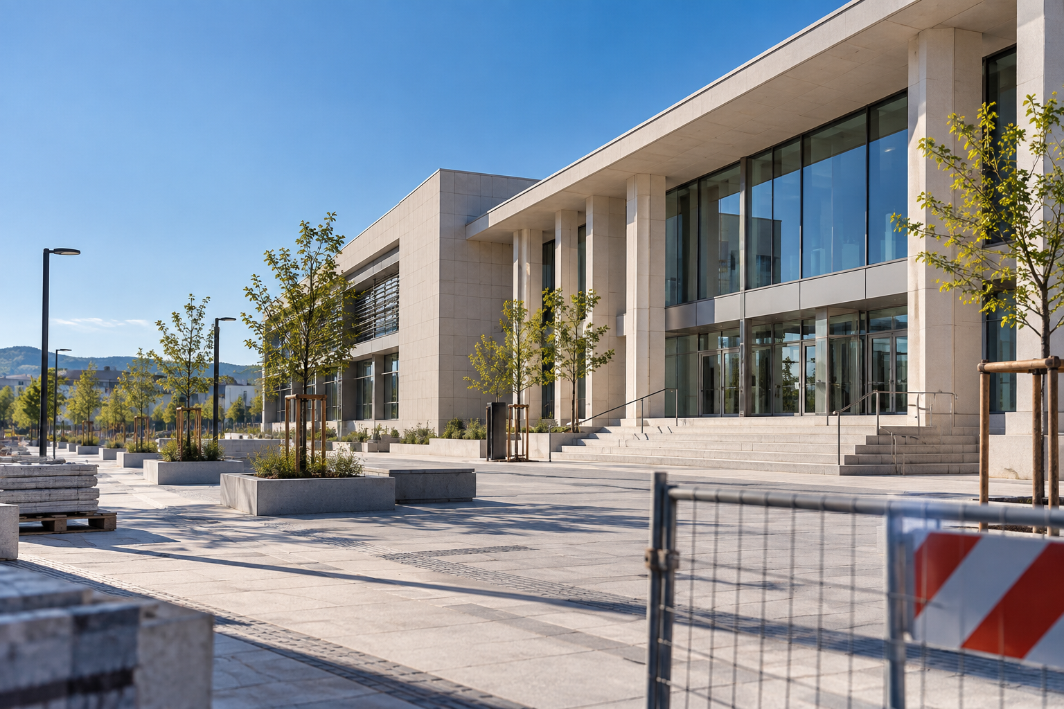 Piazza moderna in costruzione giurisdizione collaudo opere pubbliche